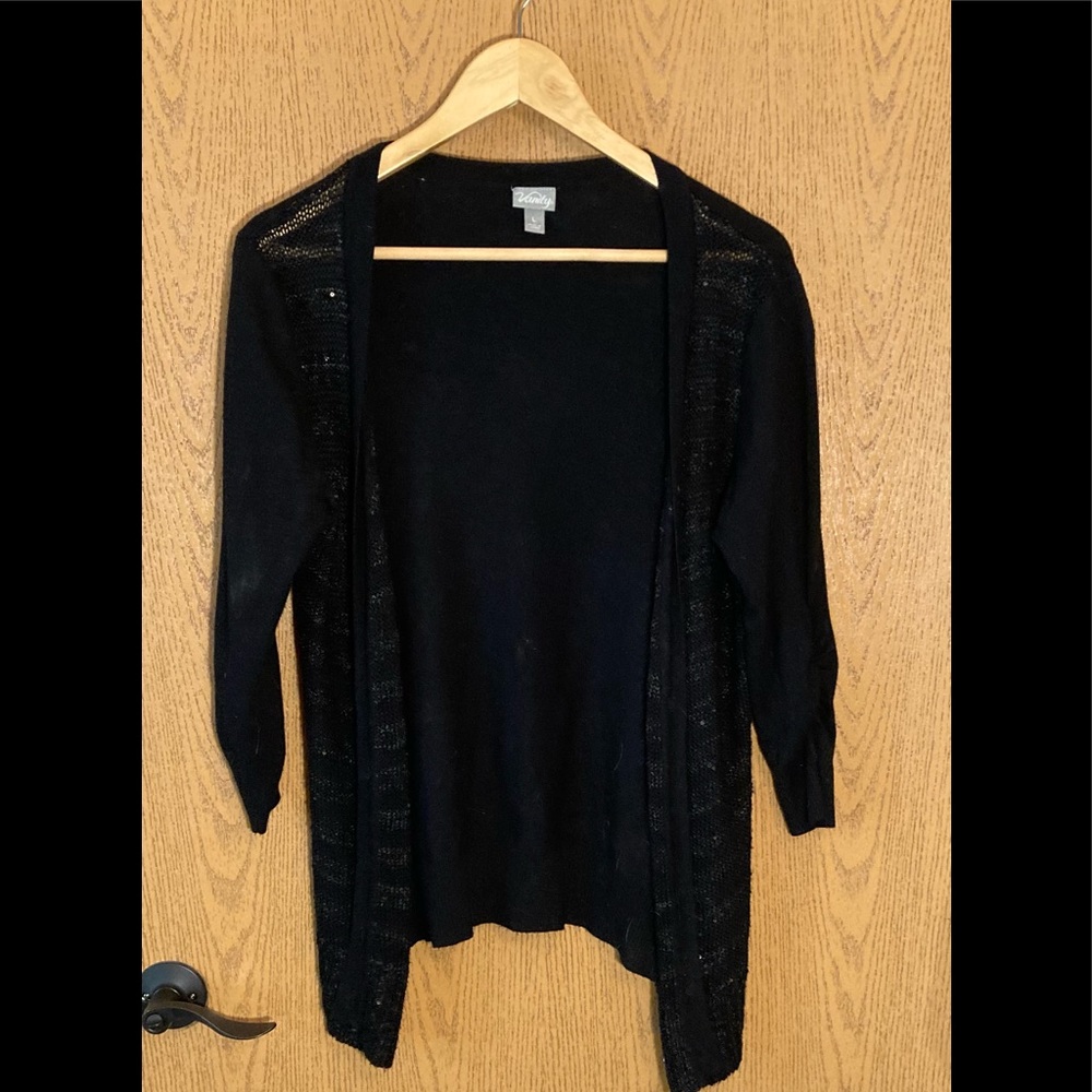 Cute sequined black Vanity sweater size L